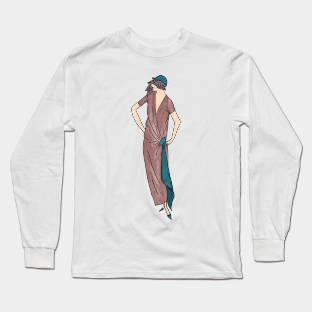 Flapper Girl 2 Long Sleeve T-Shirt by The Golden Era